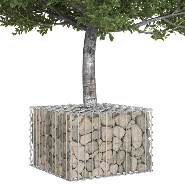 vidaXL Lit sur&eacute;lev&eacute; gabion Argent&eacute; 60 x 60 x 40 cm Acier galvanis&eacute;