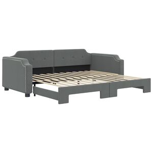 vidaXL Lit de jour avec gigogne sans matelas gris fonc&eacute; 80x200 cm