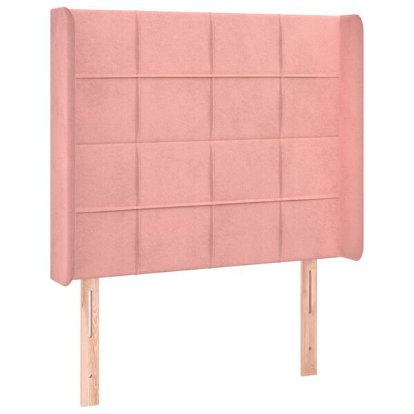 vidaXL T&ecirc;te de lit &agrave; LED Rose 83x16x118/128 cm Velours