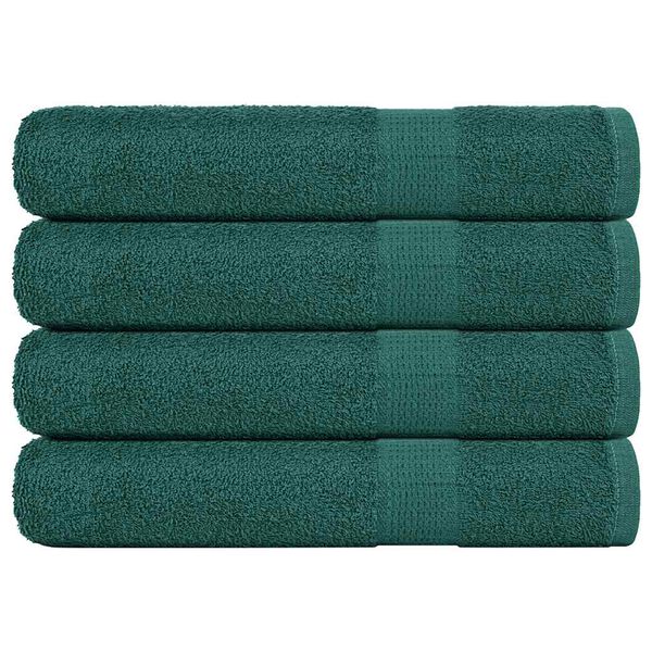 vidaXL Serviettes 4 pcs vert 100x200 cm 360 g/m&sup2; 100% coton