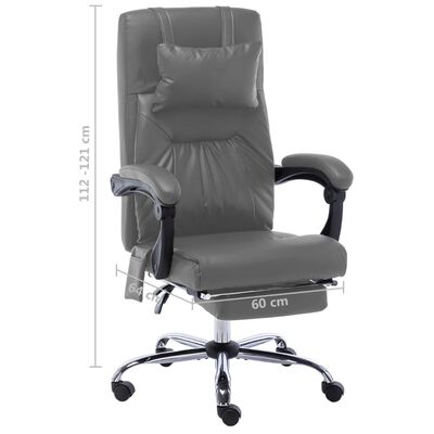 vidaXL Chaise de bureau de massage Anthracite Similicuir