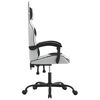 vidaXL Chaise de jeu pivotante Blanc et noir Similicuir