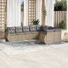 vidaXL Salon de jardin avec coussins 9 pcs beige r&eacute;sine tress&eacute;e
