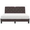 vidaXL Lit avec matelas marron fonc&eacute; 120x200 cm tissu
