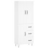 vidaXL Buffet haut Blanc 69,5x34x180 cm Bois d'ing&eacute;nierie