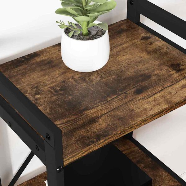 vidaXL &Eacute;tag&egrave;re Ch&ecirc;ne fum&eacute; 40 x 30 x 50 cm Bois d'ing&eacute;nierie