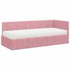 vidaXL Cadre de lit d'angle avec matelas Rose 80 x 200 cm Velours