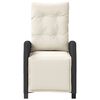 vidaXL Chaise inclinable de jardin et repose-pied noir r&eacute;sine tress&eacute;e