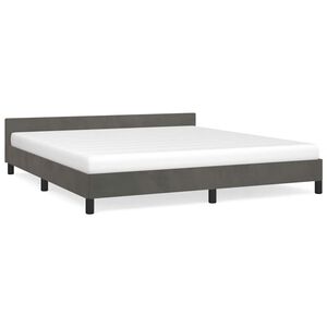 vidaXL Cadre de lit sans matelas gris fonc&eacute; 160x200 cm velours