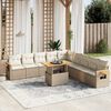 vidaXL Salon de jardin 11 pcs avec coussins beige r&eacute;sine tress&eacute;e