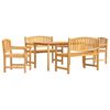 vidaXL Ensemble &agrave; manger de jardin 5pcs Bois de teck massif