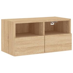 vidaXL Meuble TV mural ch&ecirc;ne sonoma 60x30x30 cm bois d'ing&eacute;nierie