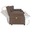 vidaXL Fauteuil inclinable porte-gobelets 4 places marron similicuir