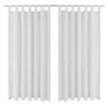2 pcs Rideau &agrave; Passant Micro Satin Blanc 140 x 175 cm