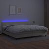 vidaXL Sommier &agrave; lattes de lit avec matelas et LED Cr&egrave;me 200x200 cm
