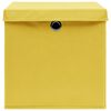 vidaXL Bo&icirc;tes de rangement et couvercles 10 pcs Jaune 32x32x32cm Tissu