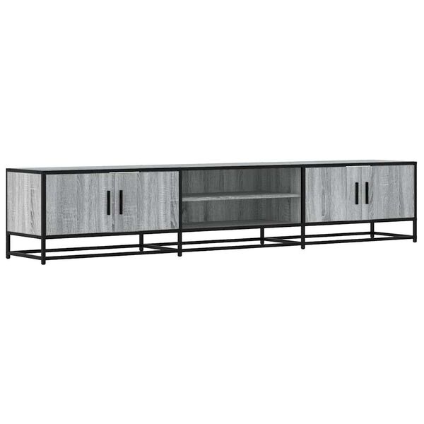 vidaXL Meuble TV sonoma gris 210x35x41 cm bois d'ing&eacute;nierie