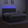 vidaXL Sommier &agrave; lattes de lit et matelas et LED Gris fonc&eacute; 160x200 cm