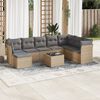 vidaXL Salon de jardin avec coussins 9 pcs beige r&eacute;sine tress&eacute;e