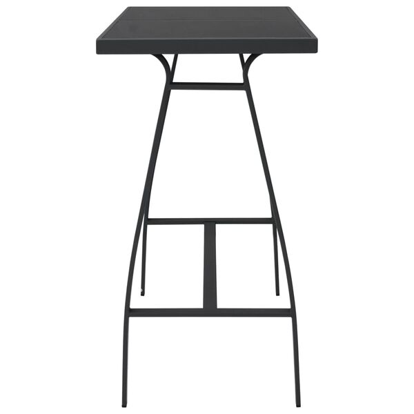 vidaXL Table de bar de jardin Noir 110x60x110 cm Verre tremp&eacute;