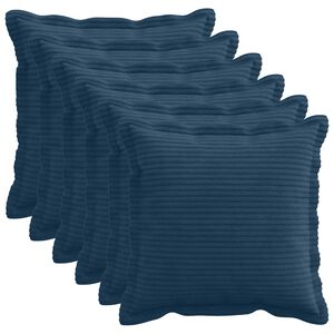 vidaXL Housse de coussin 6 pc HOUTEN Bleu marine 30 x 30 cm