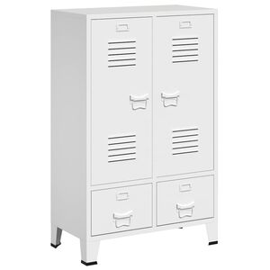 vidaXL Garde-robe industrielle Blanc 67x35x107 cm Acier