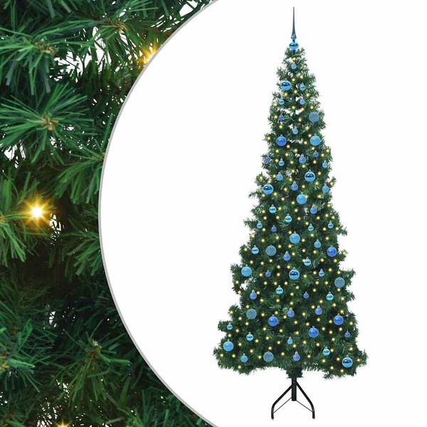 vidaXL Arbre de No&euml;l artificiel d'angle Vert 240 cm PVC et m&eacute;tal