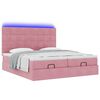 vidaXL Cadre de lit ottoman avec matelas rose 200x200 cm velours