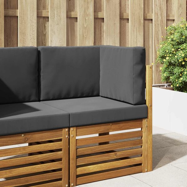 vidaXL Coussin de canap&eacute; d'ext&eacute;rieur 3 pcs Anthracite Polyester