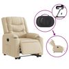 vidaXL Fauteuil inclinable &eacute;lectrique cr&egrave;me tissu