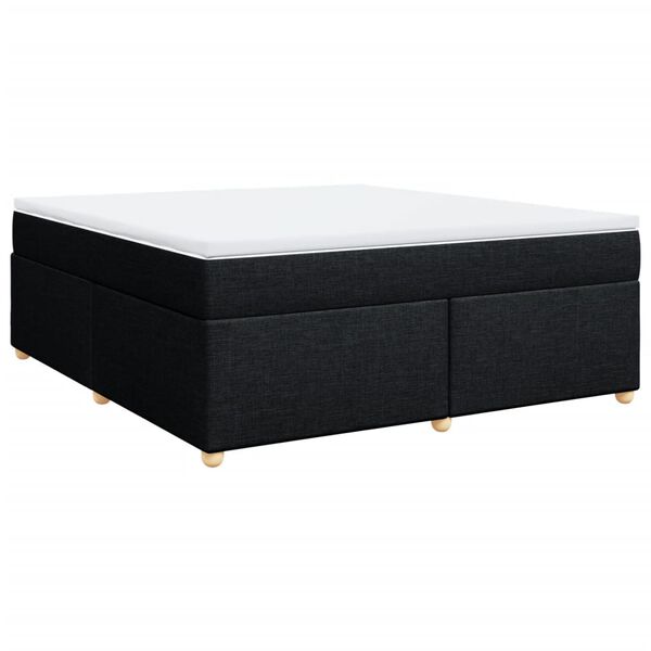 vidaXL Sommier &agrave; lattes de lit avec matelas Noir 180x200 cm Tissu