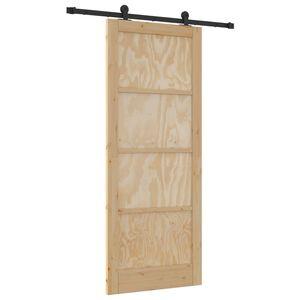 vidaXL Porte coulissante ORKDAL 86 x 211 cm Bois de pin massif Naturel