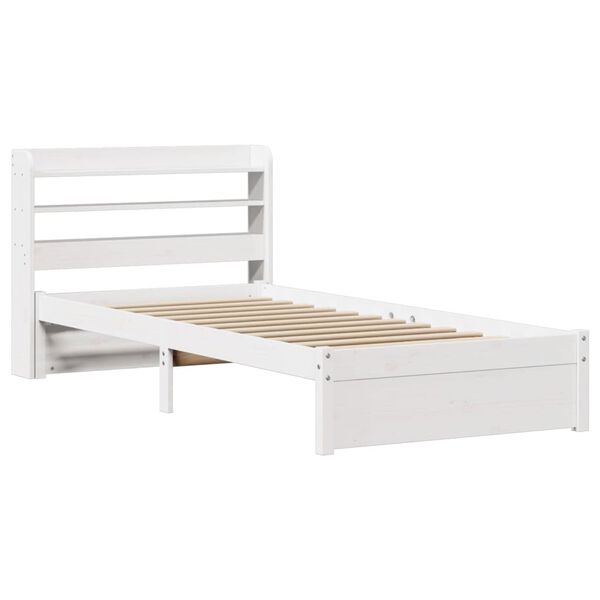 vidaXL Cadre de lit avec t&ecirc;te de lit sans matelas blanc 90x200 cm