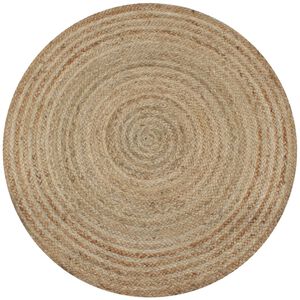 vidaXL Tapis Jute tress&eacute; 150 cm rond