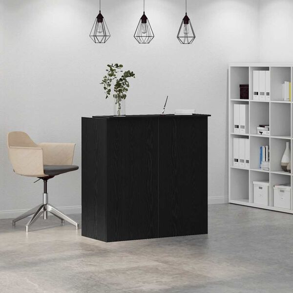 vidaXL Bureau de r&eacute;ception Ch&ecirc;ne noir 100x50x103,5 cm Bois d'ing&eacute;nierie