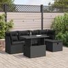 vidaXL Salon de jardin 6 pcs avec coussins noir r&eacute;sine tress&eacute;e
