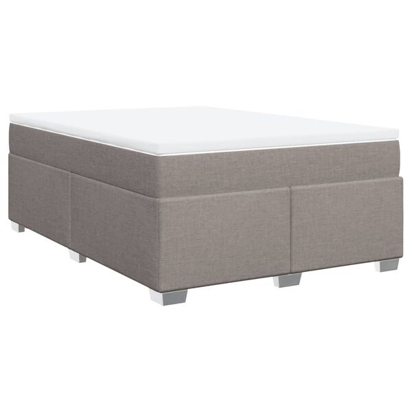 vidaXL Sommier &agrave; lattes de lit avec matelas Taupe 140x190 cm Tissu
