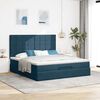 VidaXL Cadre de lit ottoman avec matelas bleu fonc&eacute; 160x200 cm velours
