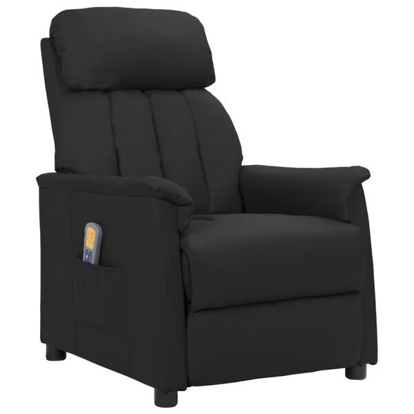 vidaXL Fauteuil de massage Noir Similicuir
