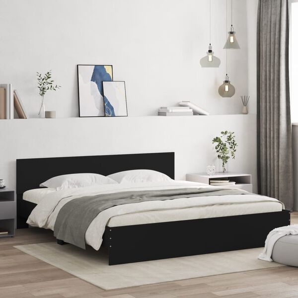 vidaXL Cadre de lit sans matelas noir 180x200 cm
