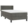vidaXL Sommier &agrave; lattes de lit et matelas Gris fonc&eacute; 90x190 cm Velours