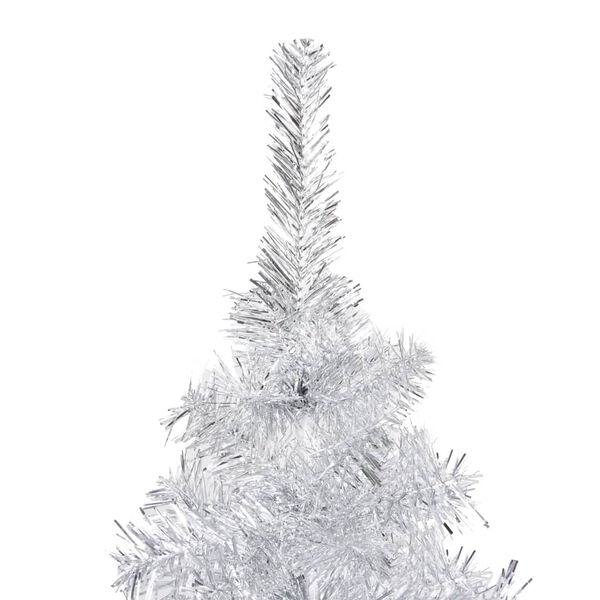 vidaXL Arbre de Noël artificiel pré-éclairé/boules argenté 210 cm PET