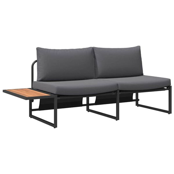 vidaXL Canap&eacute; de jardin Anthracite 200,5 x 70 x 85,5 cm Acier