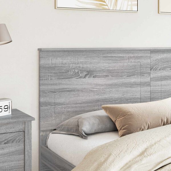 vidaXL T&ecirc;te de lit Gris Sonoma 200 cm Bois d'ing&eacute;nierie