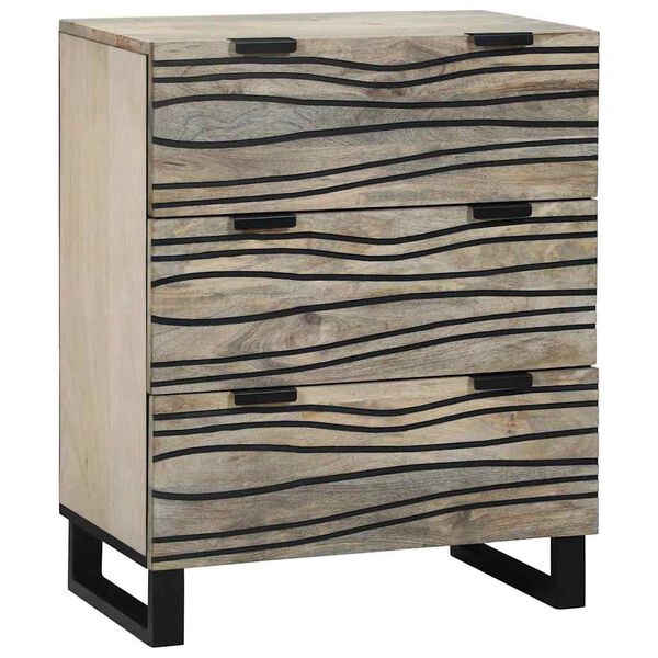 vidaXL Buffet Blanc 60 x 33.5 x 75 cm Bois de manguier massif