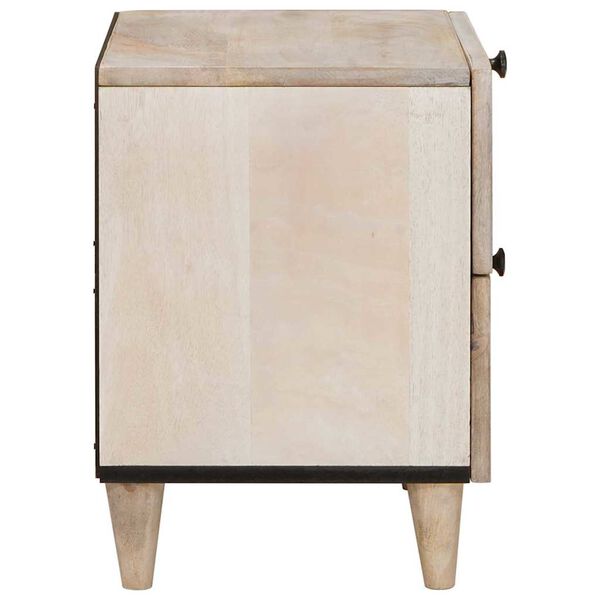vidaXL Cabinet de chevet Beige 40 x 33 x 46 cm Bois d'acacia massif