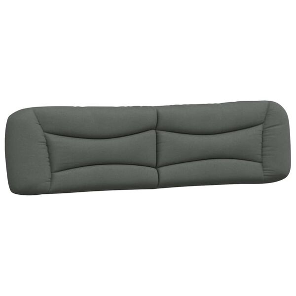 vidaXL Coussin de t&ecirc;te de lit Hvar gris fonc&eacute; 200 cm tissu