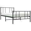 vidaXL Cadre de lit m&eacute;tal sans matelas avec pied de lit noir 80x200 cm