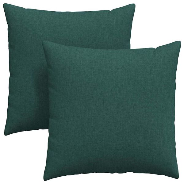 vidaXL Coussins de canap&eacute; 2 pcs Vert fonc&eacute; 60 x 60 cm tissu