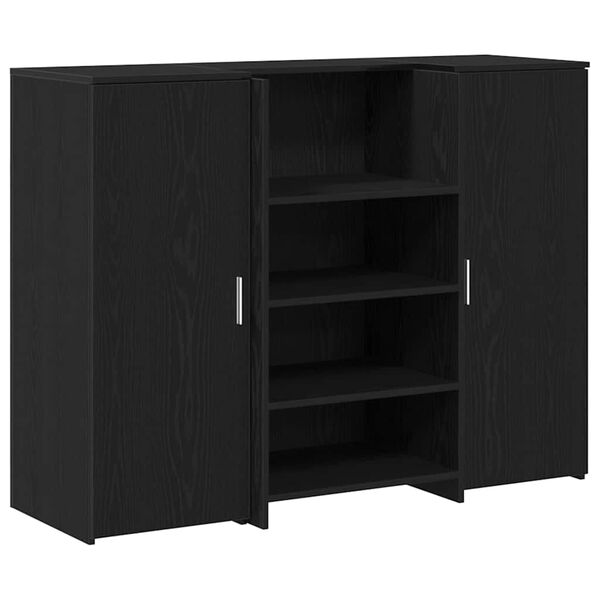 vidaXL Bureau de r&eacute;ception ch&ecirc;ne noir 135x50x103,5cm bois d'ing&eacute;nierie